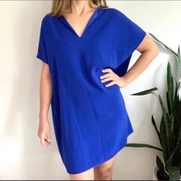 Diane Von Furstenberg Dresses Diane Von Furstenberg Blue Kora Oversized Shirt Dress In Size Small Poshmark